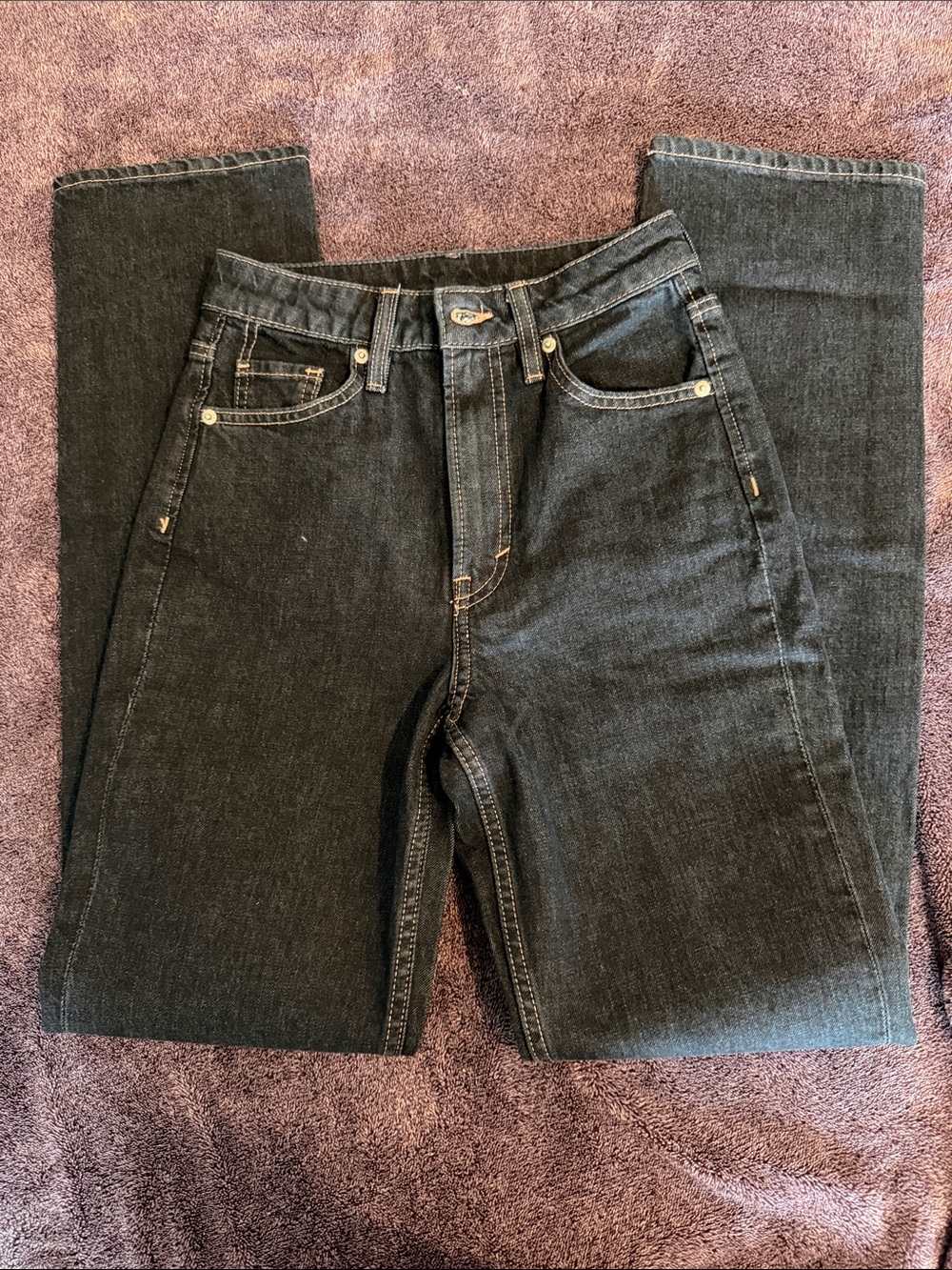 H&M Dark Wash High Rise Slim Straight Leg Jeans